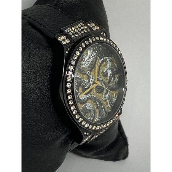 Guess U0844L1 Women\'s Black Leather Analog Dial Quartz Genuine Wrist Watch LJ190 main image 7